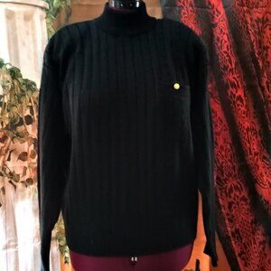 VGUC: ChinaWear by Morsly Sze. XL Black Sweater Rib Turtleneck Knit